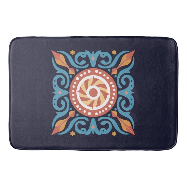 Boho Tile Bath Mat Badematte (Vorderseite)