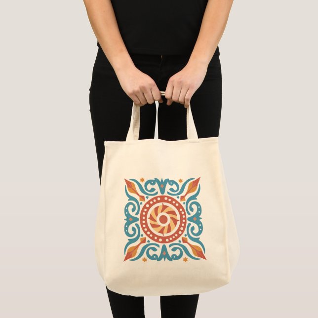 Boho Tile Tote Bag Tragetasche (Vorderseite (Produkt))