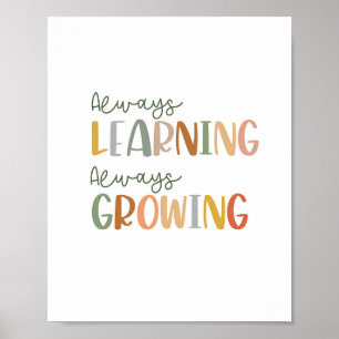 Boho toujours apprendre toujours croissante Poster