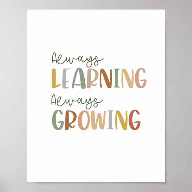 Boho toujours apprendre toujours croissante Poster (Devant)