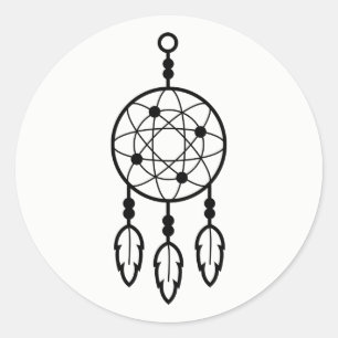 Boho Traumfänger, Hochzeit Native American Tribal Runder Aufkleber