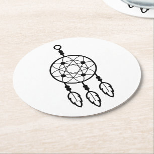 Boho-Traumfänger, Hochzeit Native American Tribal Runder Pappuntersetzer