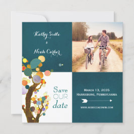 Boho Trees Aquamarin Wedding Foto Save the Date
