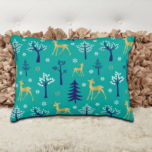 Boho Trees Gold Deers Modern Dekokissen