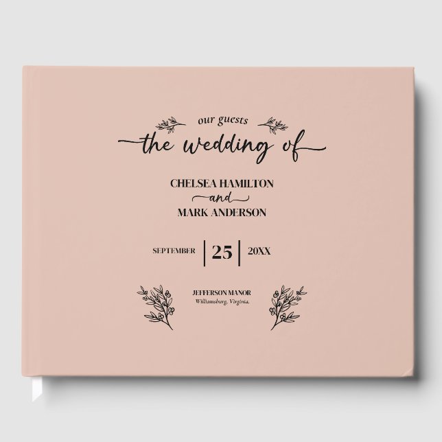 Boho-Trend-Script-Hochzeit Gästebuch (Vorderseite)