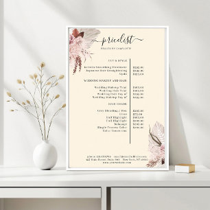 Boho-Trendy-Beige-Preisliste Poster