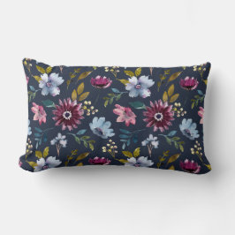 Boho trendy Blume Muster Marineblau elegant Lendenkissen