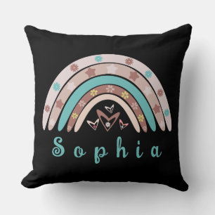 Boho Trendy Rainbow mit Personalisiertem Namen Kissen
