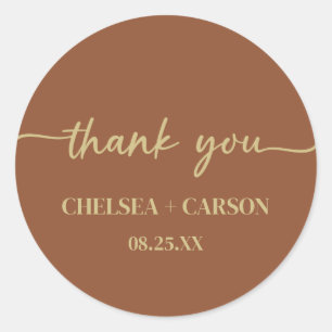 Boho Trendy Script Wedding Danke Stickers