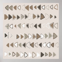 Boho Triangle Brown Taupe Ivory