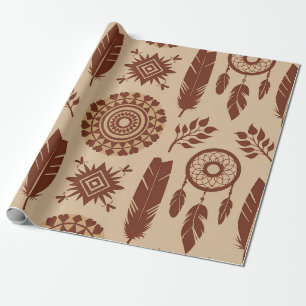 Boho Tribal Abstrakt Pattern Earthy Geometric Geschenkpapier
