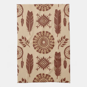 Boho Tribal Abstrakt Pattern   Earthy Geometric Geschirrtuch