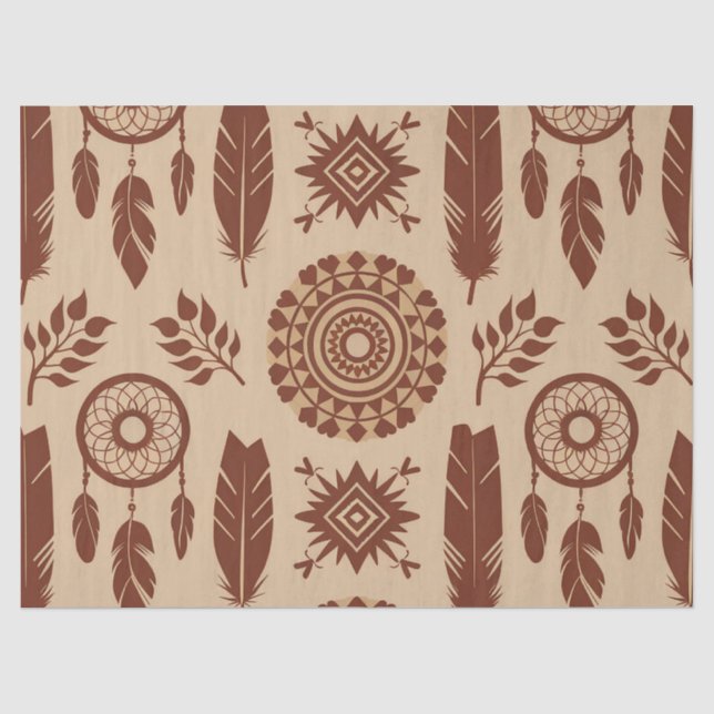 Boho Tribal Abstrakt Pattern | Earthy Geometric Seidenpapier (Vorderseite)
