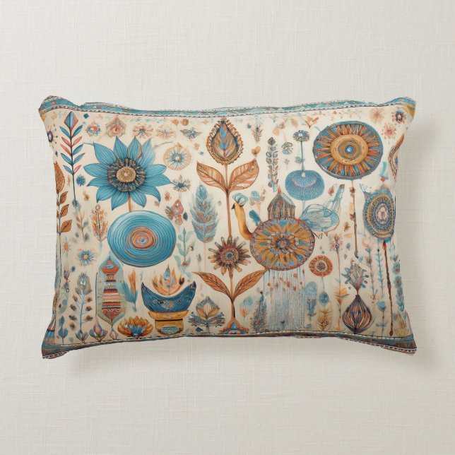Boho Tribal Accents Throw Kissen (Vorderseite)