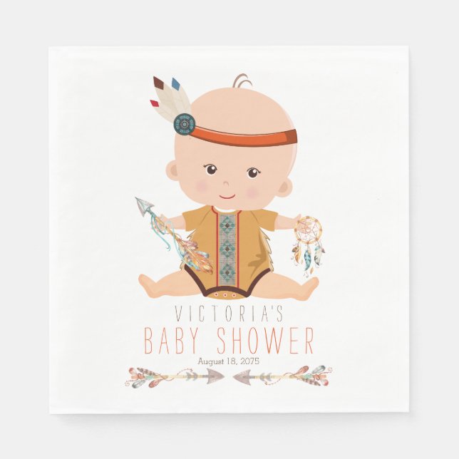 Boho Tribal Baby Dusche Napkins Serviette (Vorderseite)