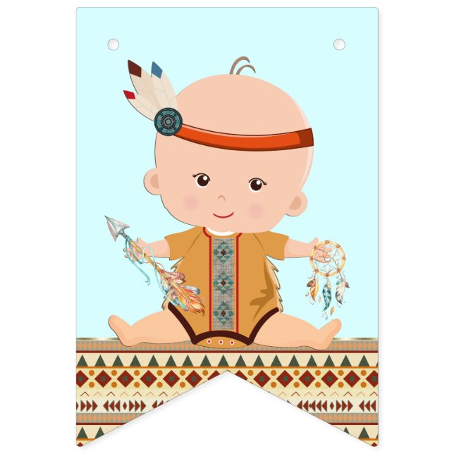 Boho Tribal Baby Showbanner Wimpelkette (Erste Fahne)