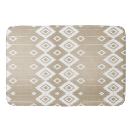 Boho Tribal Beige White Geometric Badematte