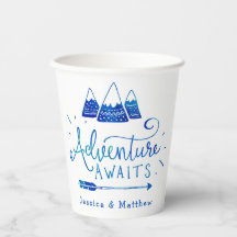 Boho Tribal Blue "Adventure Awaits" Baby Shower