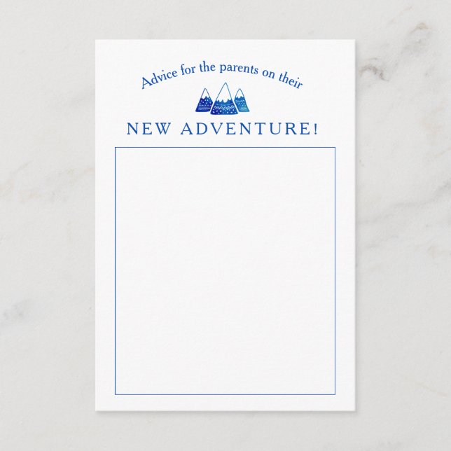 Boho Tribal Blue Adventure Baby Shower Hinweiskarte (Vorderseite)