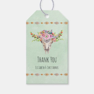 Boho Tribal Cow Skull Floral Vielen Dank Geschenkanhänger