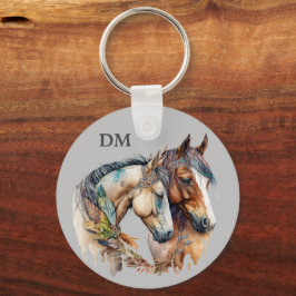 Boho Tribal Feather Horses Schlüsselanhänger