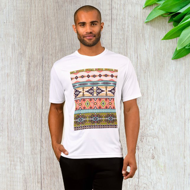 Boho Tribal Geometric Muster Südwestaztec T-Shirt (Von Creator hochgeladen)