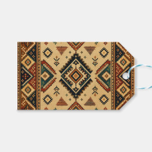 Boho-Tribal-Kilim-Muster-Geschenktasche   Rustikal Geschenkanhänger