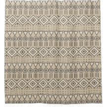 Boho Tribal Mudcloth Muster, Beige, Schwarz, Creme