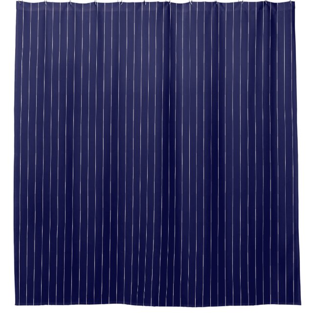 Boho Tribal Nautical Navy Blauer Streifen Duschvorhang (Vorderseite)