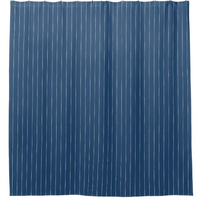 Boho Tribal Nautical Navy Blauer Streifen Duschvorhang (Vorderseite)