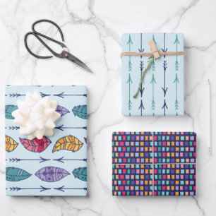Boho Tribal Pattern Geschenkpapier Set