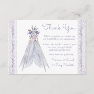 Boho-Tribal-Tipi-Baby-Shower-Dankeskarten Dankeskarte