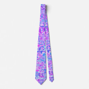 Boho Trippy Groovy Abstrakt Blob Mosaik Krawatte