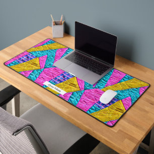 Boho Trompe L'oeil Patchwork Quilt Inspiriert Schreibtischunterlage