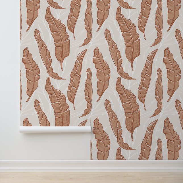 Boho Tropical Banana Blätter drucken Tapete (Anwendung)
