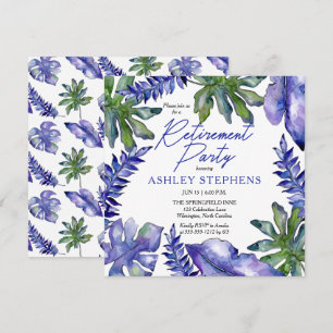 Boho Tropical Blätter Lila Party für die ökologisc Einladung