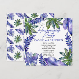 Boho Tropical Blätter Lila Party zur Haushaltserwä Einladung
