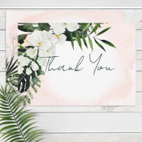 Boho Tropical Blush Wasserfarbe Danke Karte