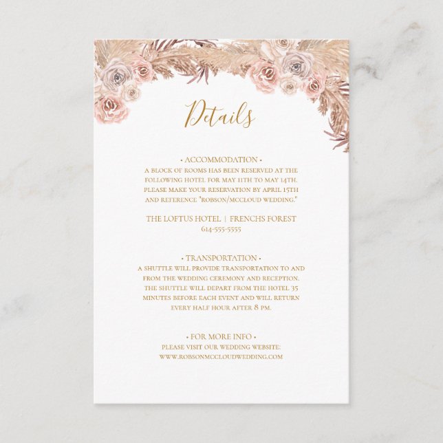 Boho Tropical Botanical | Detaillierungskarte Begleitkarte (Vorderseite)