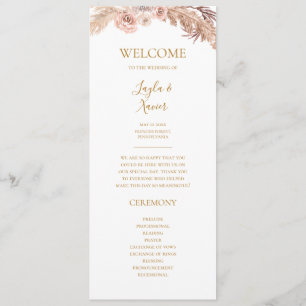 Boho Tropical Botanical   Flat Wedding Program Programm