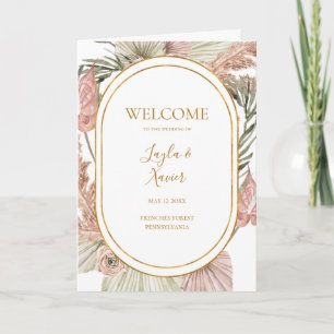 Boho Tropical Botanical   Geflochtenes Hochzeitspr Programm