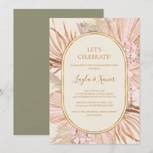 Boho Tropical Botanical   Green Let's Celebrate Einladung