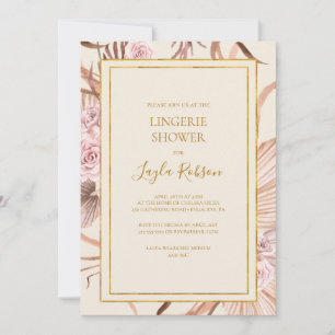 Boho Tropical Botanical Green Lingerie Dusche Einladung