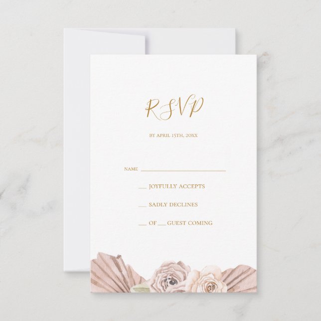 Boho Tropical Botanical | RSVP-Karte RSVP Karte (Vorderseite)