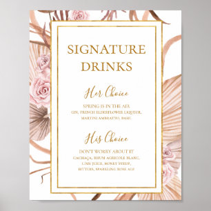 Boho Tropical Botanical   Signature-Drinks-Schilde Poster
