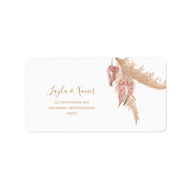 Boho Tropical Botanical | Wedding RSVP-Adresse Adressaufkleber (Vorne)