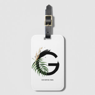Boho Tropical Cactus Letter G Monogram Bridesmaid Gepäckanhänger