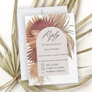 Boho Tropical Fan Palms Mariage RSVP