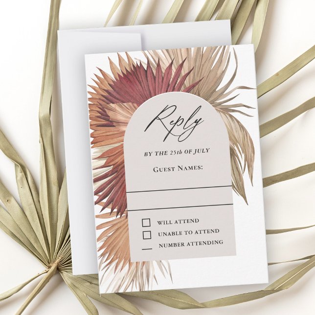 Boho Tropical Fan Palms Mariage RSVP (Créateur téléchargé)