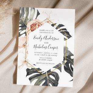 Boho Tropical Floral Hochzeit Einladung
